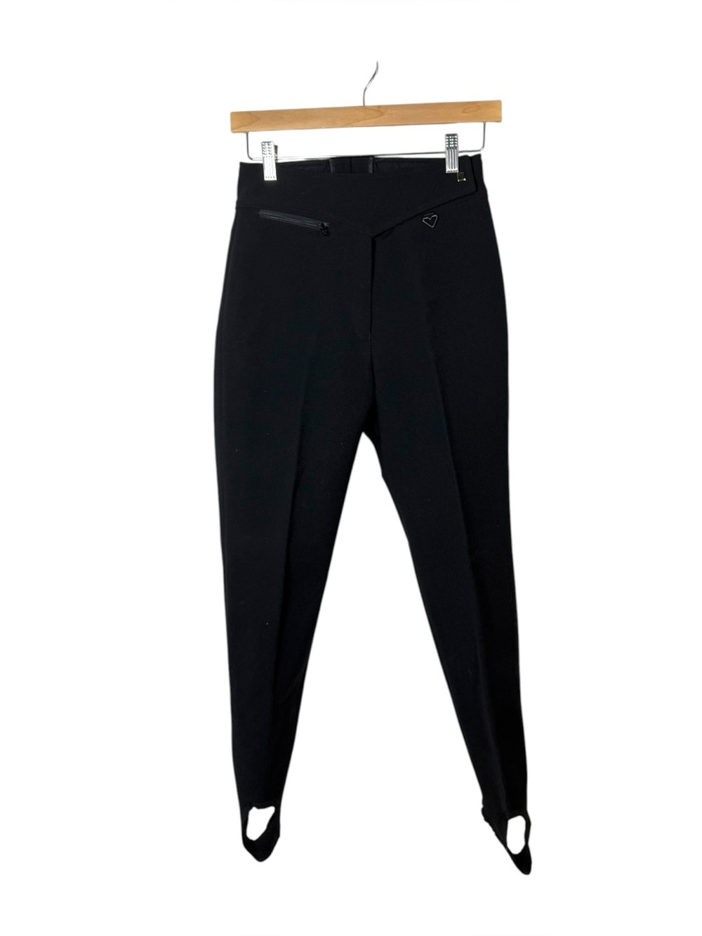 Obermeyer Women's Vintage Wool Blend Ski Stirrup Pants Black Made Japan